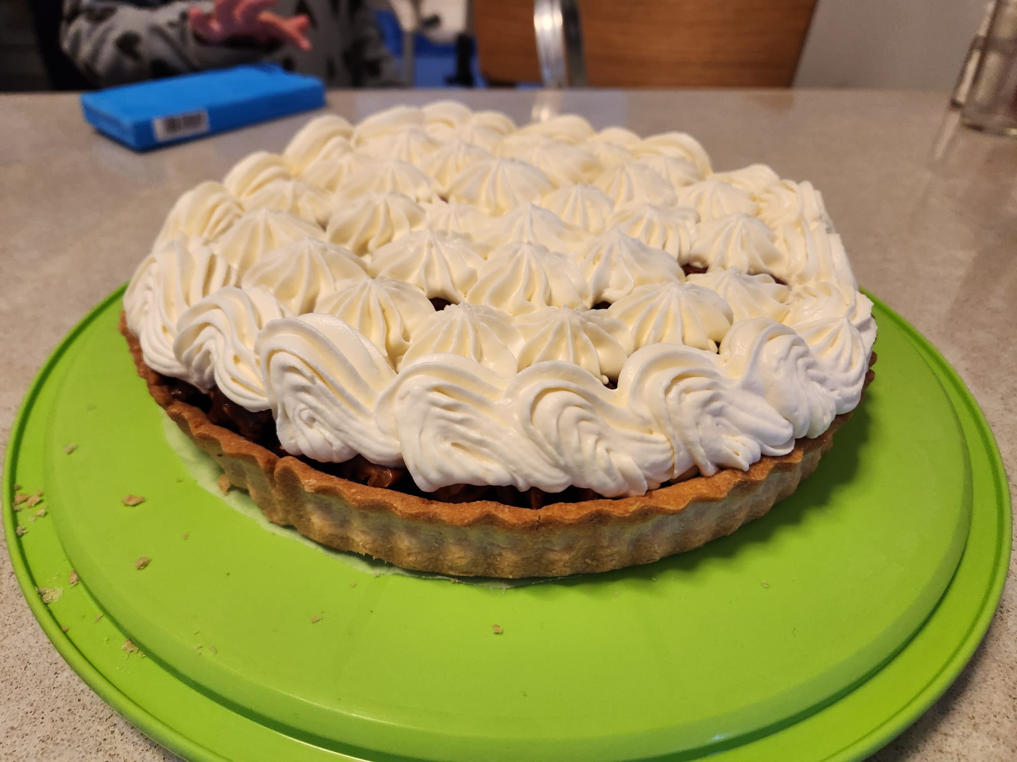 Pecan Caramel pie with white chocolate ganache